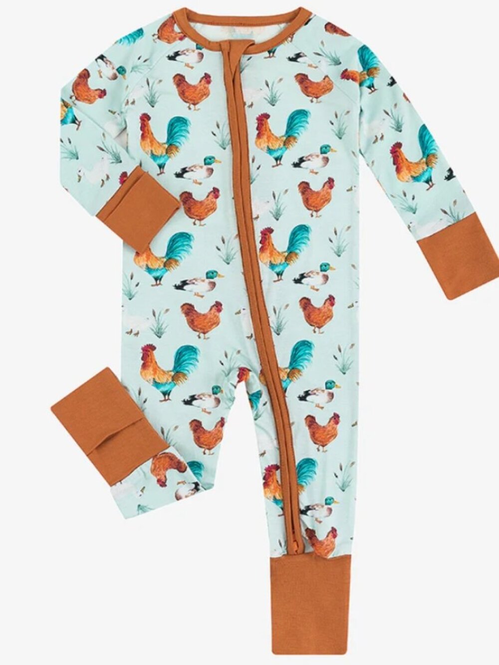 Chicken Duck Farm Baby Girls Boys Bamboo Fiber Romper Jumpsuit Pajamas Sleeper